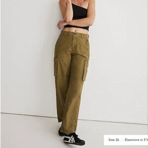 Madewell Garment-Dyed Low-Slung Straight Cargo Pants | Classic Olive | 27